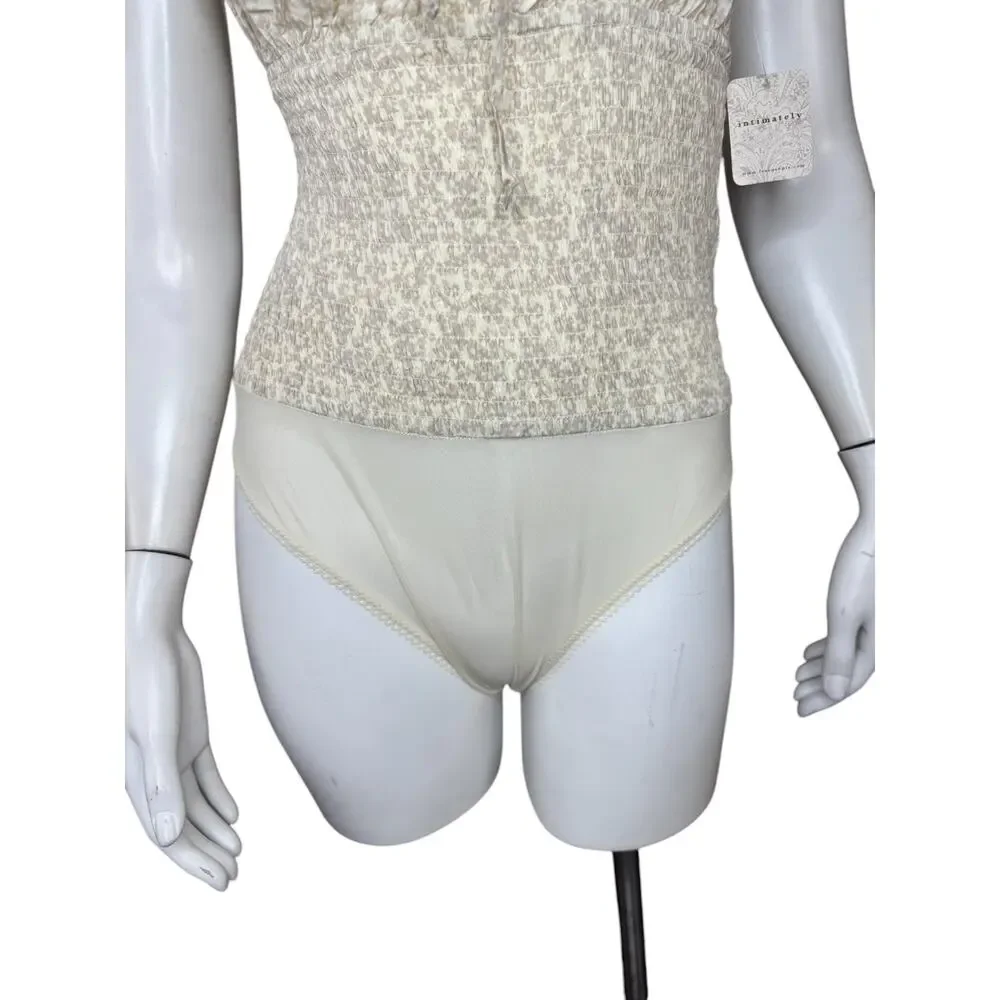 Intimately Free People‎ Ivory Combo Bardot Sleeveless Bodysuit Womens M NWT